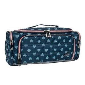 Lug Navy Heart Print Trolley Cosmetic Bag